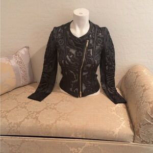 Jitrois Black Leather -Cotton -Netting Blend Jacket. It’s absolutely gorgeous!